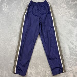 Vintage 90s Nike Nylon Track Pants Purple Gray Side Zip Snap Hem Women’s S